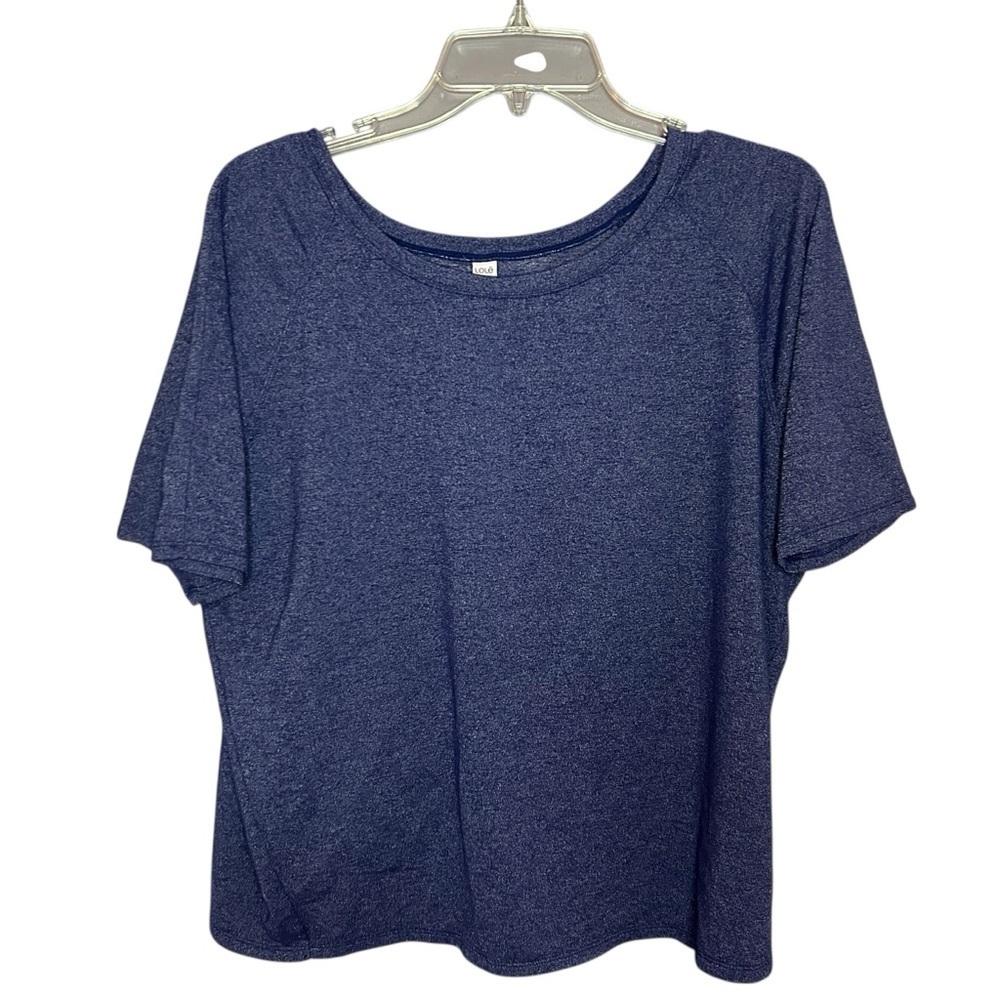Lole Blue Cropped Active Tee Size Small Workout Athleisure Top